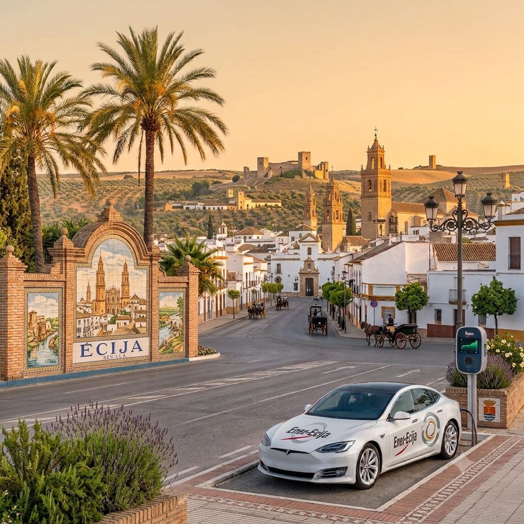 Vista de Écija, zona de cobertura de RecargaSevilla