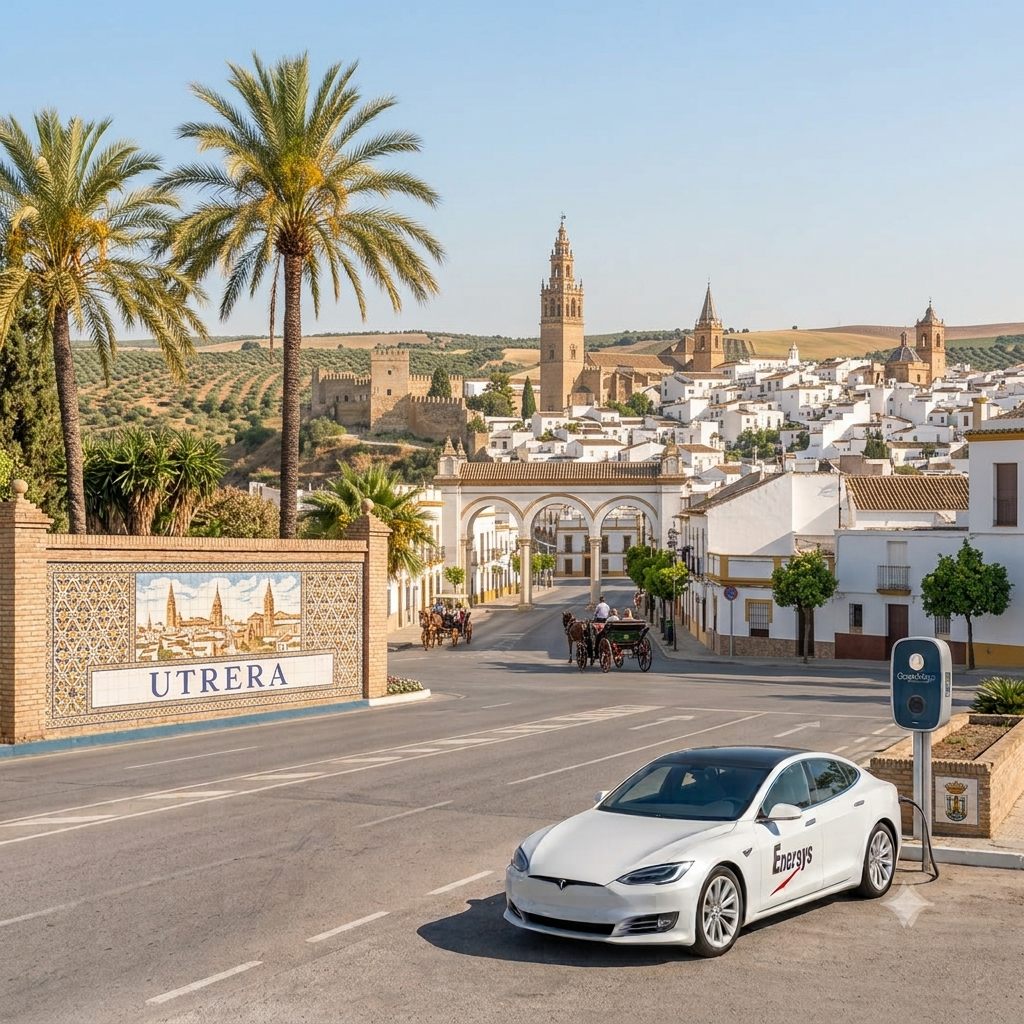 Vista de Utrera, zona de cobertura de RecargaSevilla